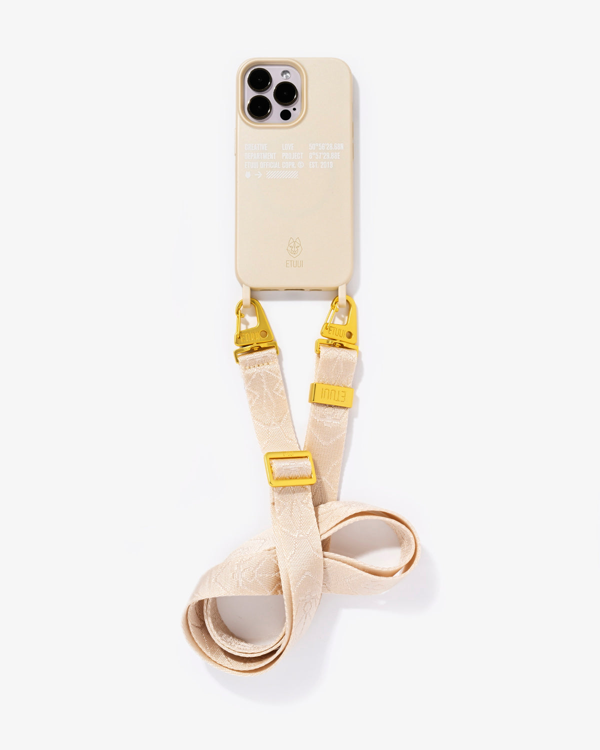 Chicago cell phone chain - Gold Eggshell
