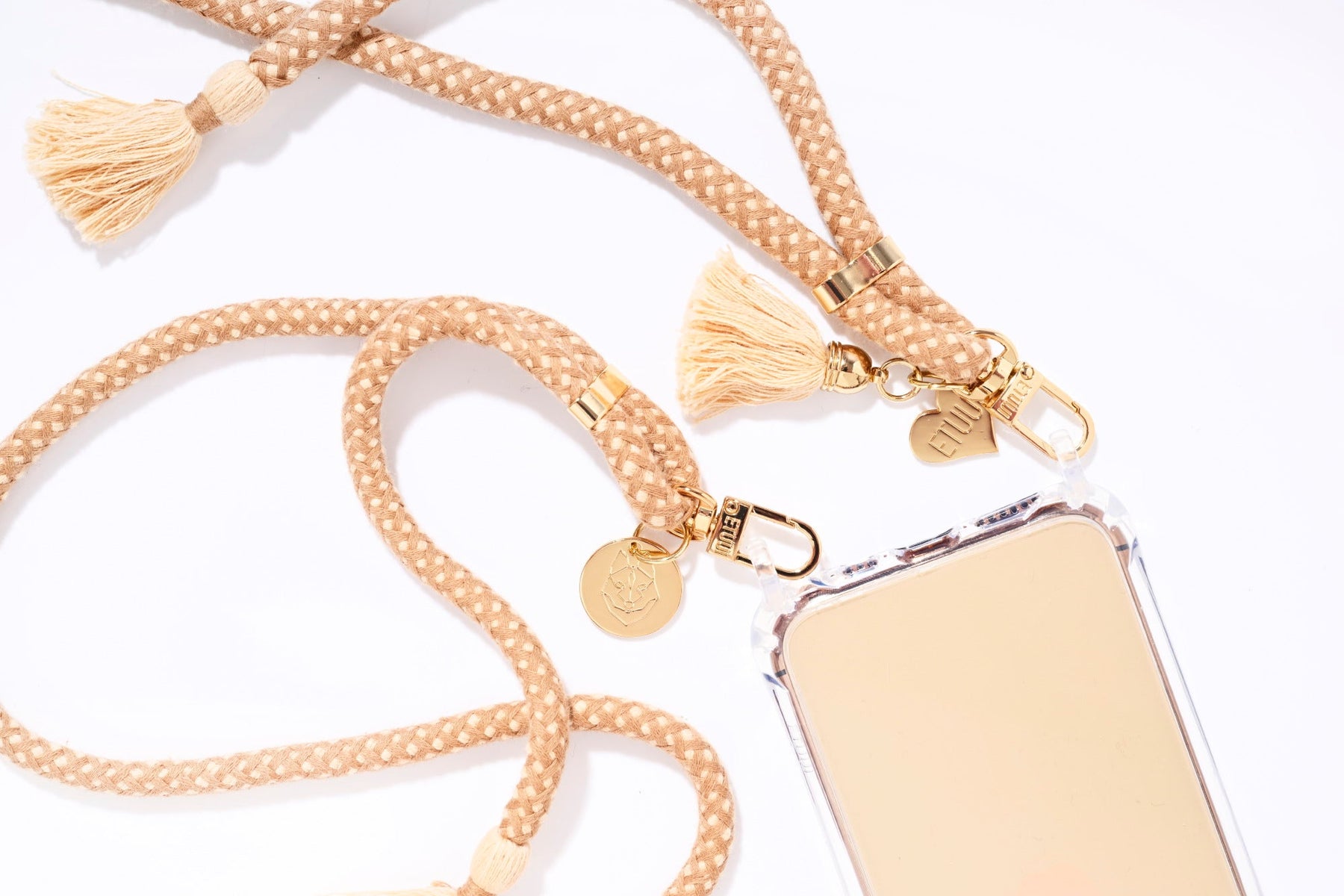 Cappuccino Gold Handykette + Clear Case