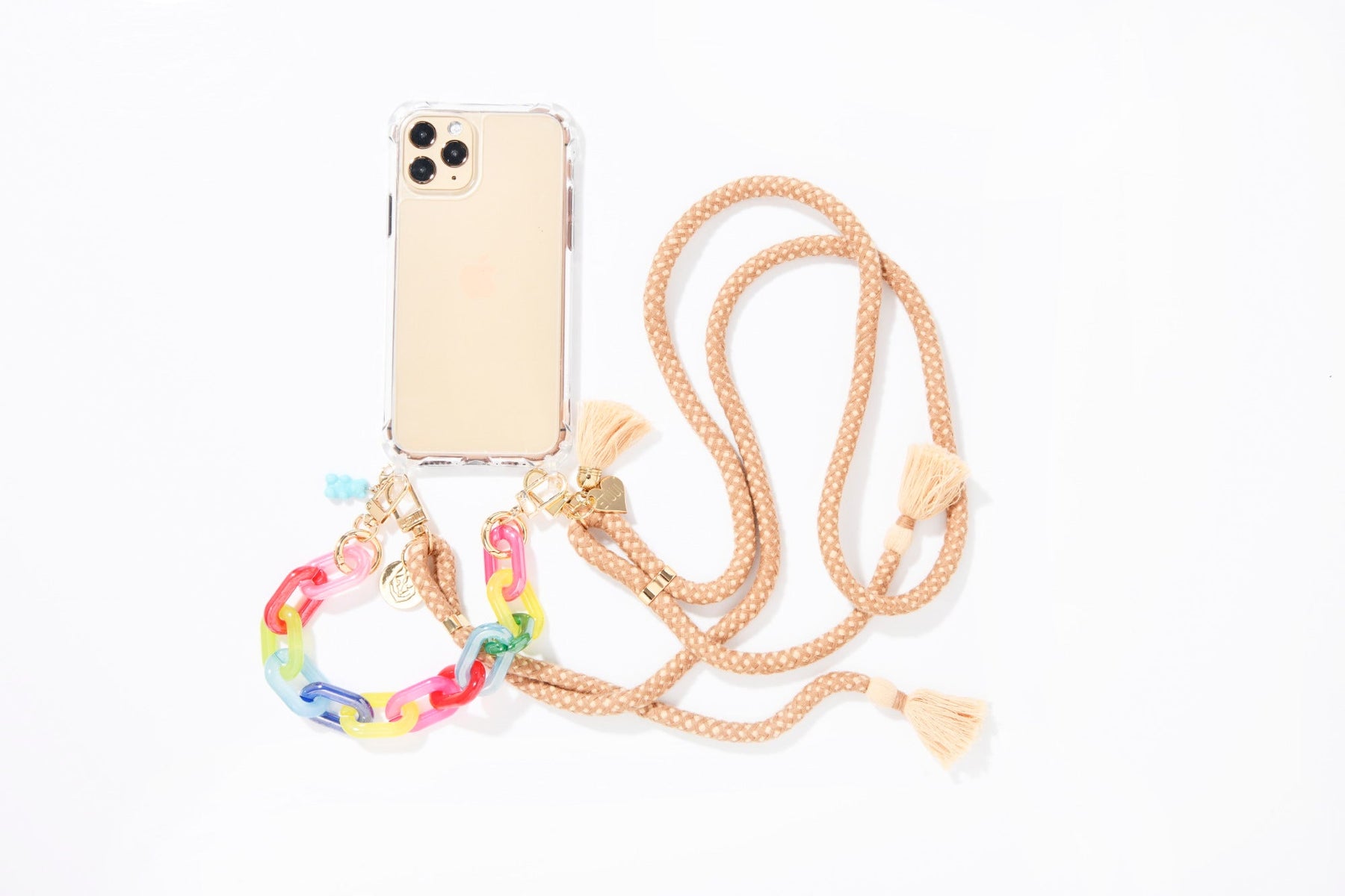 Cappuccino Gold Handykette + Clear Case