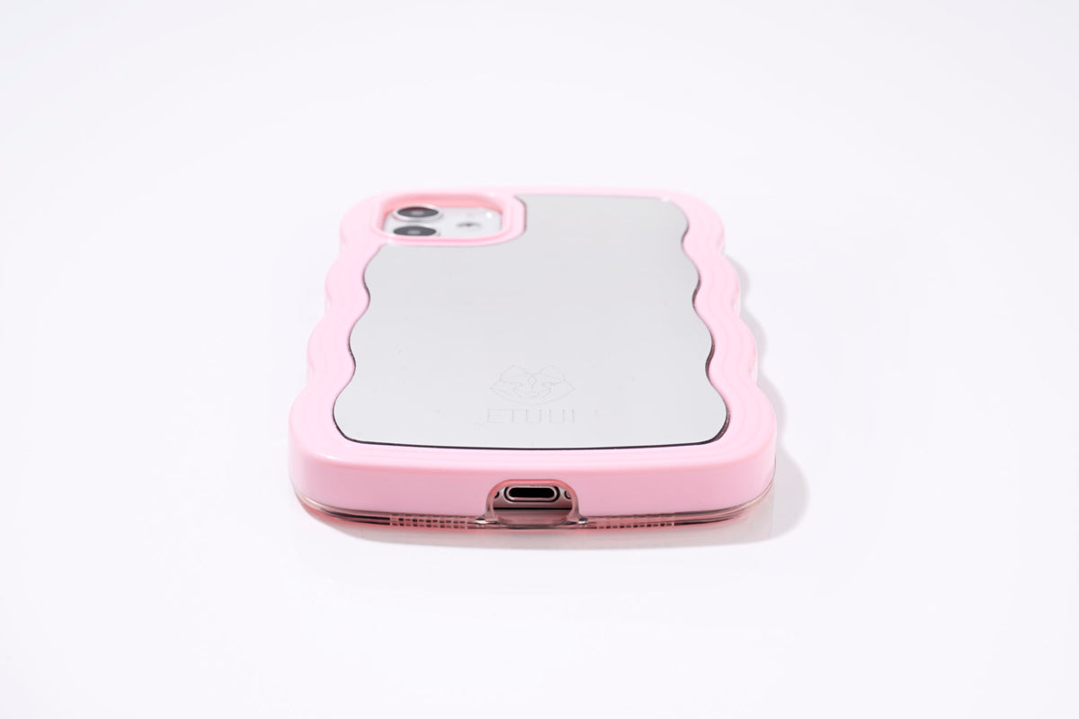 Wavy Mirror Case Pink
