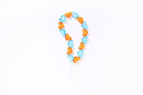 GOA Chain Chunky Hearts Orange Turquoise