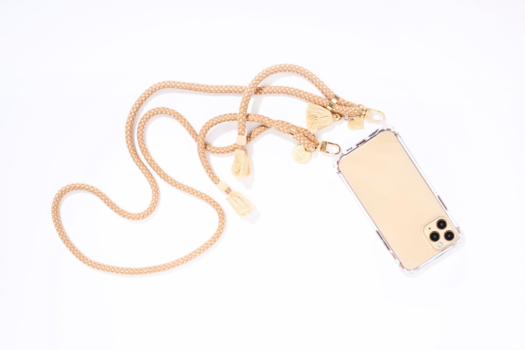 Cappuccino Gold Handykette + Clear Case