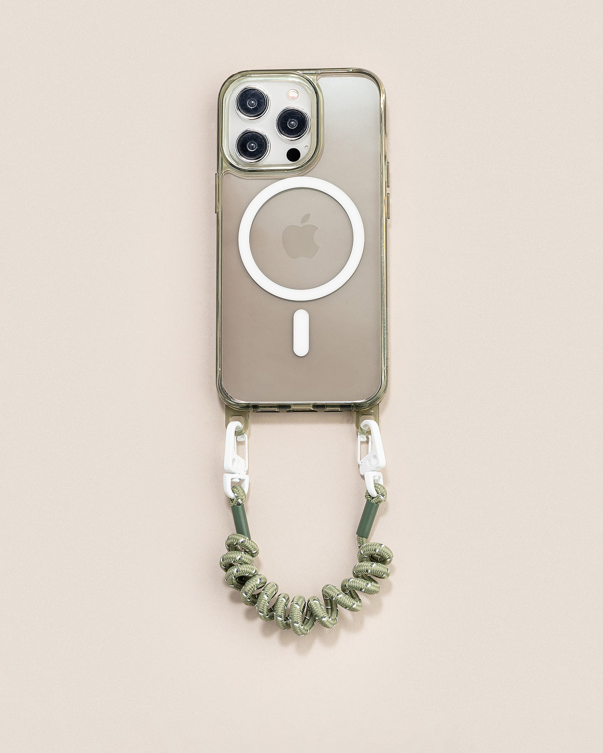 Retro Twist cell phone chain olive