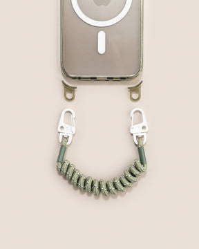 Retro Twist cell phone chain olive