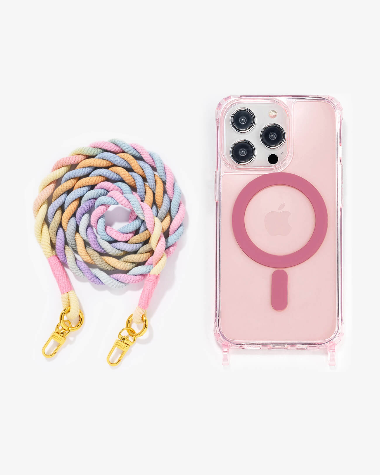 Set Clear Case Pink Lemonade Magsafe und Rainbow Swirl Skinny