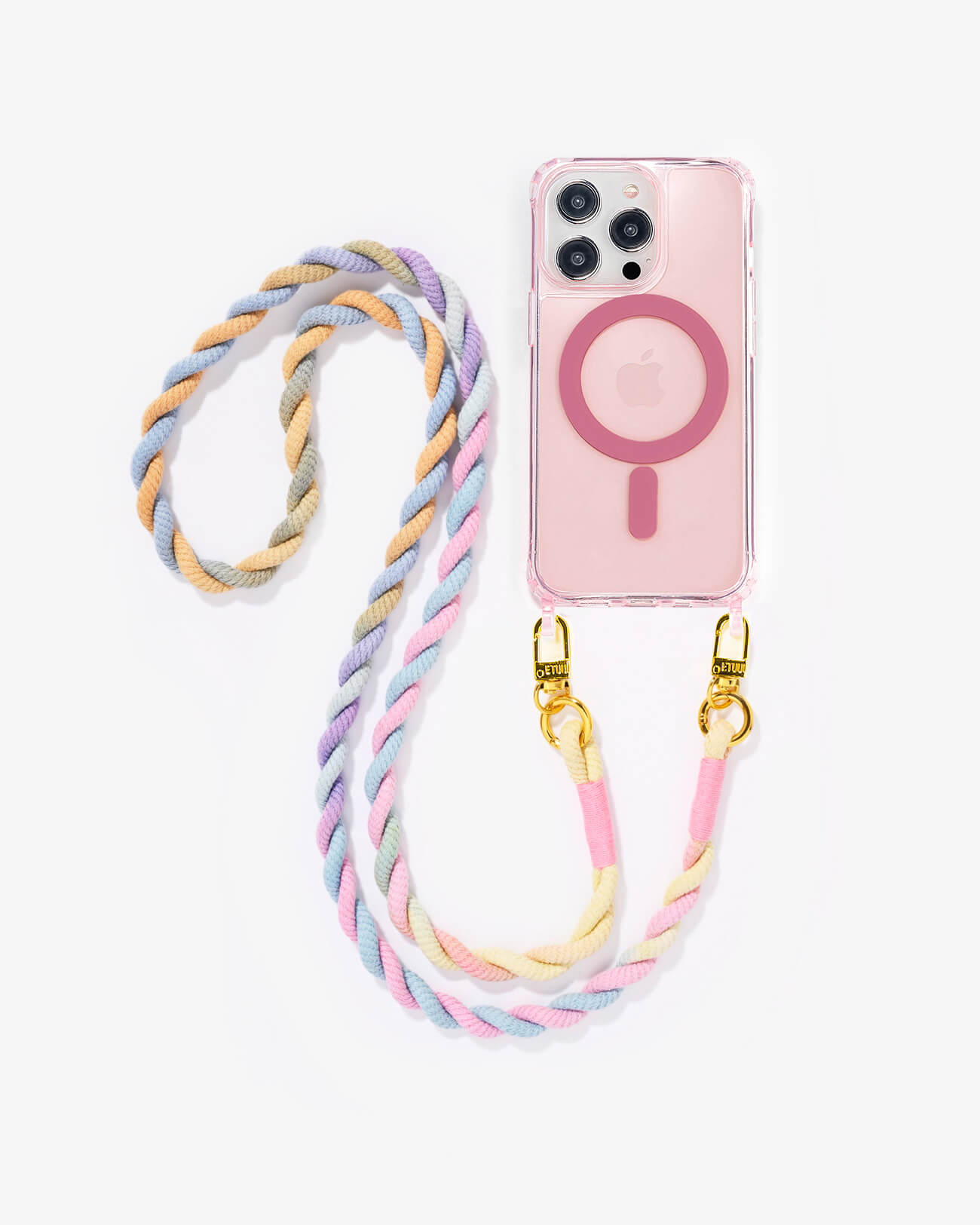 Set Clear Case Pink Lemonade Magsafe und Rainbow Swirl Skinny