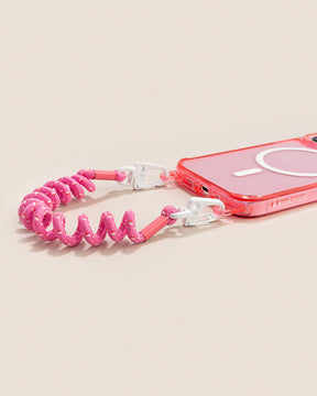 Retro Twist cell phone chain Pink