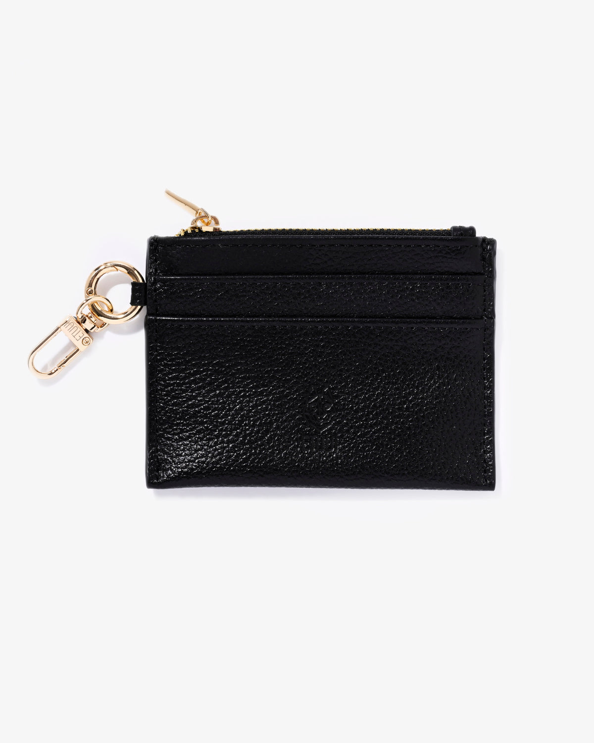 Clip Card Holder with Zipper - Black Gold