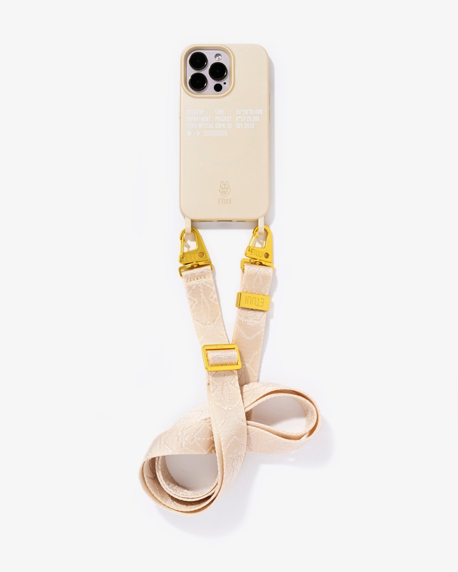 Chicago cell phone chain - Gold Eggshell