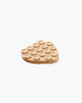 Suck Button Heart Beige