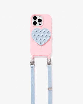 Free Suck Button Heart Denim Blue