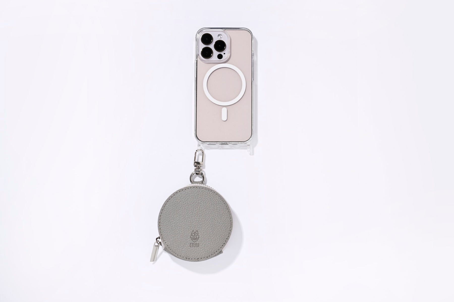 Clip Bag Taupe Silber