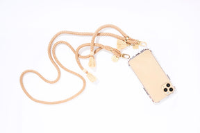 Cappuccino Gold Mobile Phone Chain + Clear Case