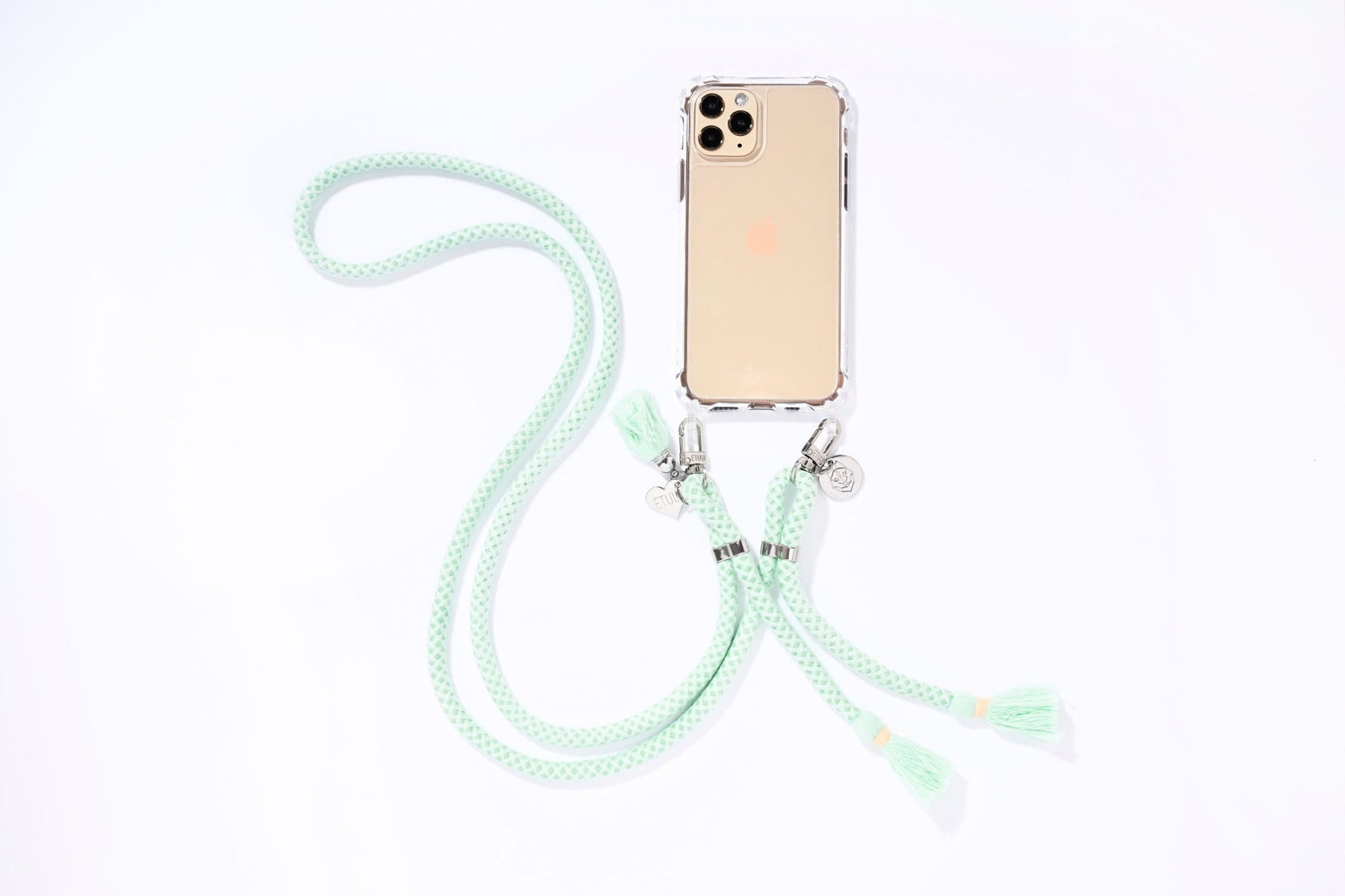 Peppermint cell phone chain + clear case