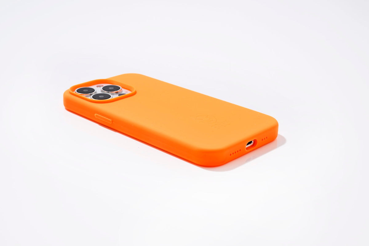 Silk neon orange cell phone case